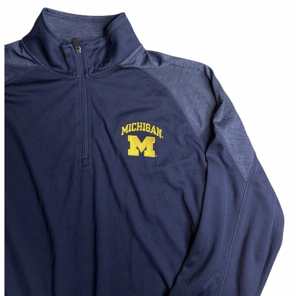 Michigan Wolverines Quarter Zip‎ Pullover Mens XL Navy ProEdge Knights Apparel